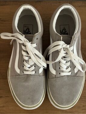 Vans Old Skool Suede Sneakers in Gray and White